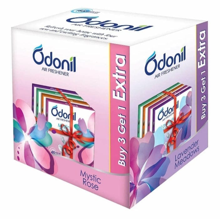 Odonil Air Freshener Blocks (Jasmine, Lavender, Orchid, Rose 75gX4 BENNYS 