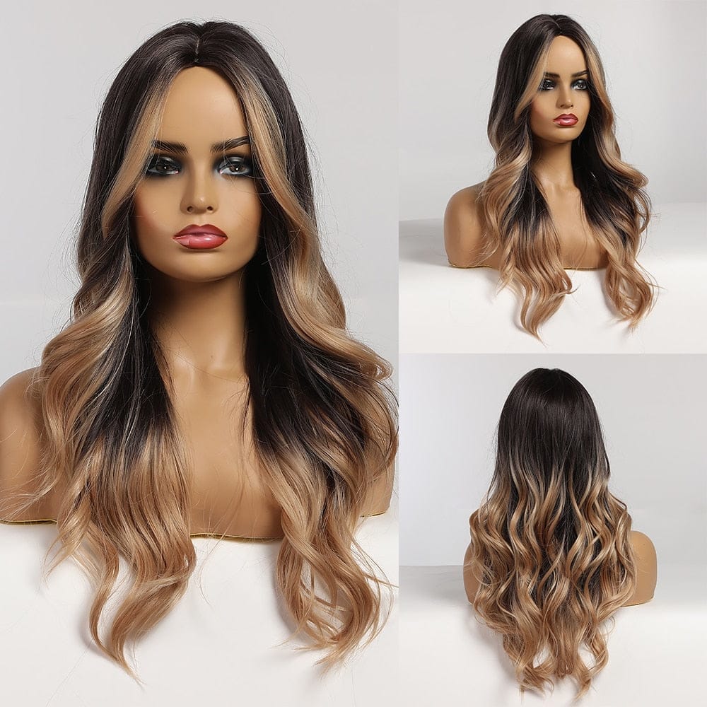 Ombre Synthetic Wigs for Women Wavy Cosplay Wigs Heat Resistant BENNYS 