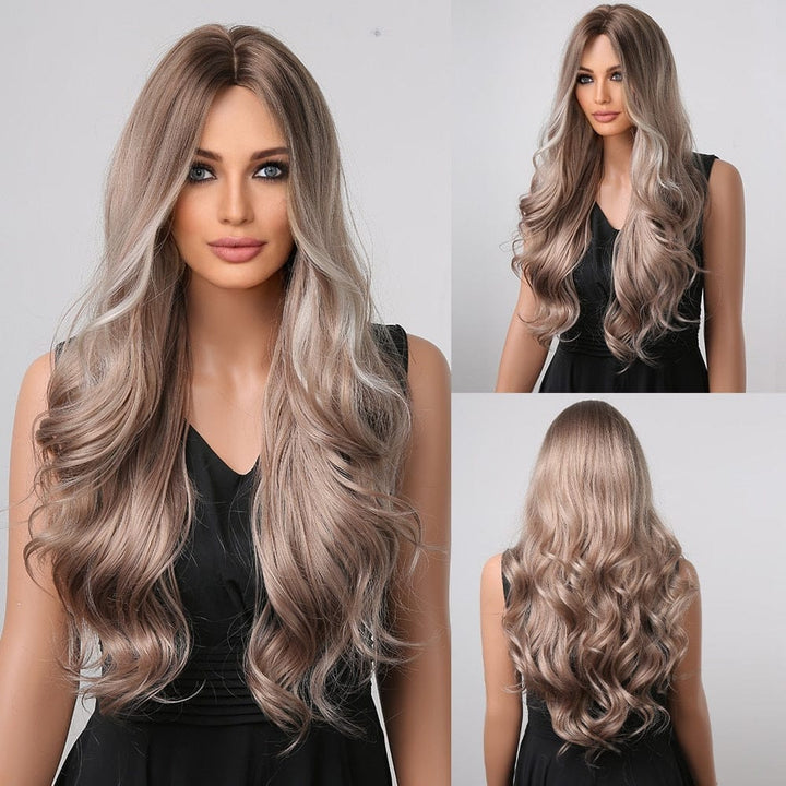 Ombre Synthetic Wigs for Women Wavy Cosplay Wigs Heat Resistant BENNYS 