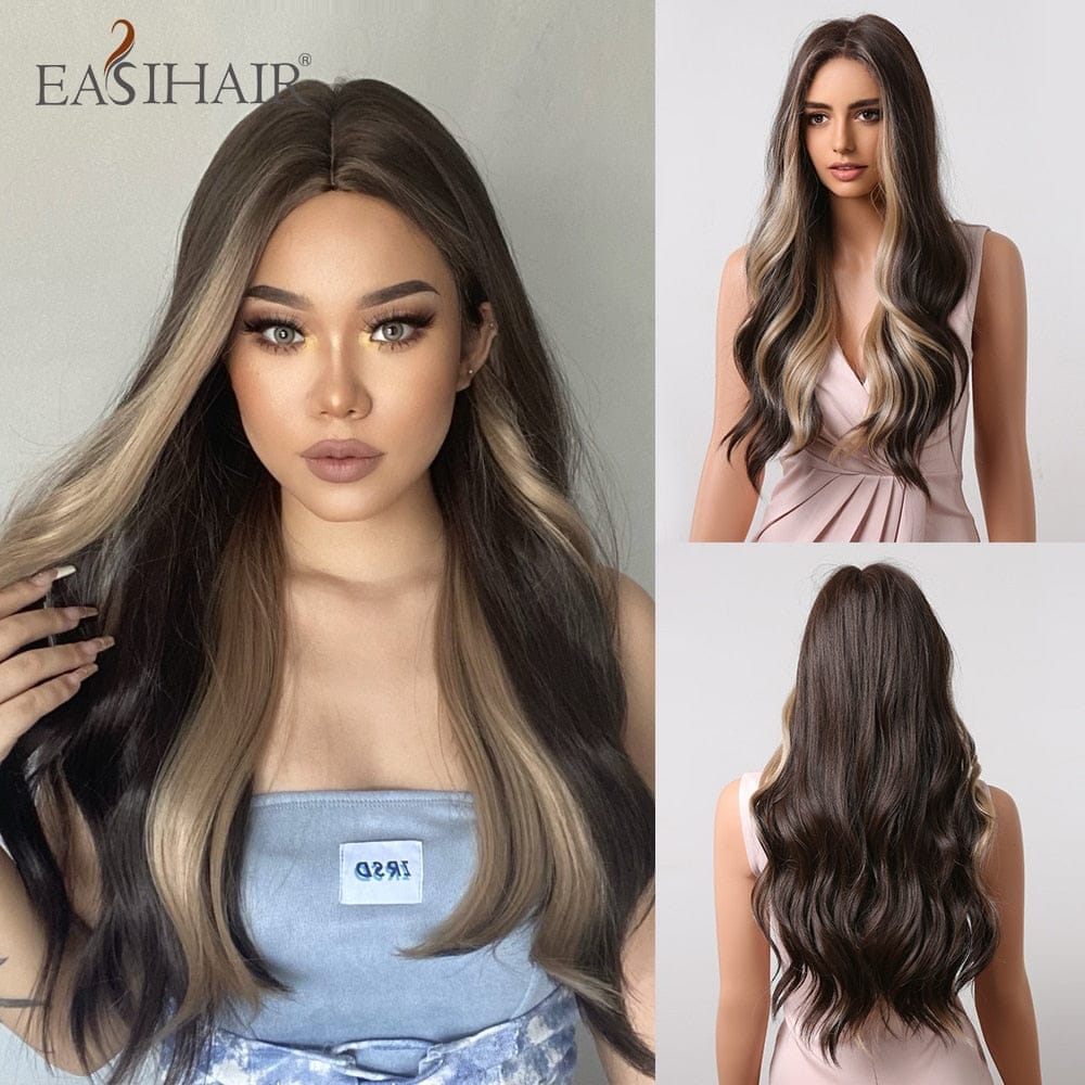 Ombre Synthetic Wigs for Women Wavy Cosplay Wigs Heat Resistant BENNYS 