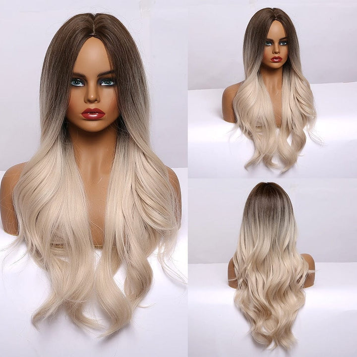 Ombre Synthetic Wigs for Women Wavy Cosplay Wigs Heat Resistant BENNYS 