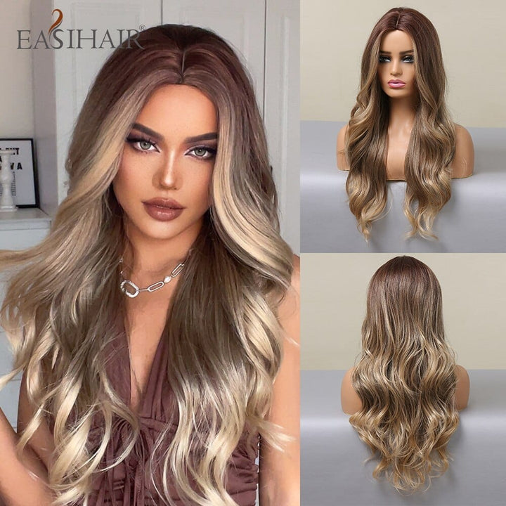 Ombre Synthetic Wigs for Women Wavy Cosplay Wigs Heat Resistant BENNYS 