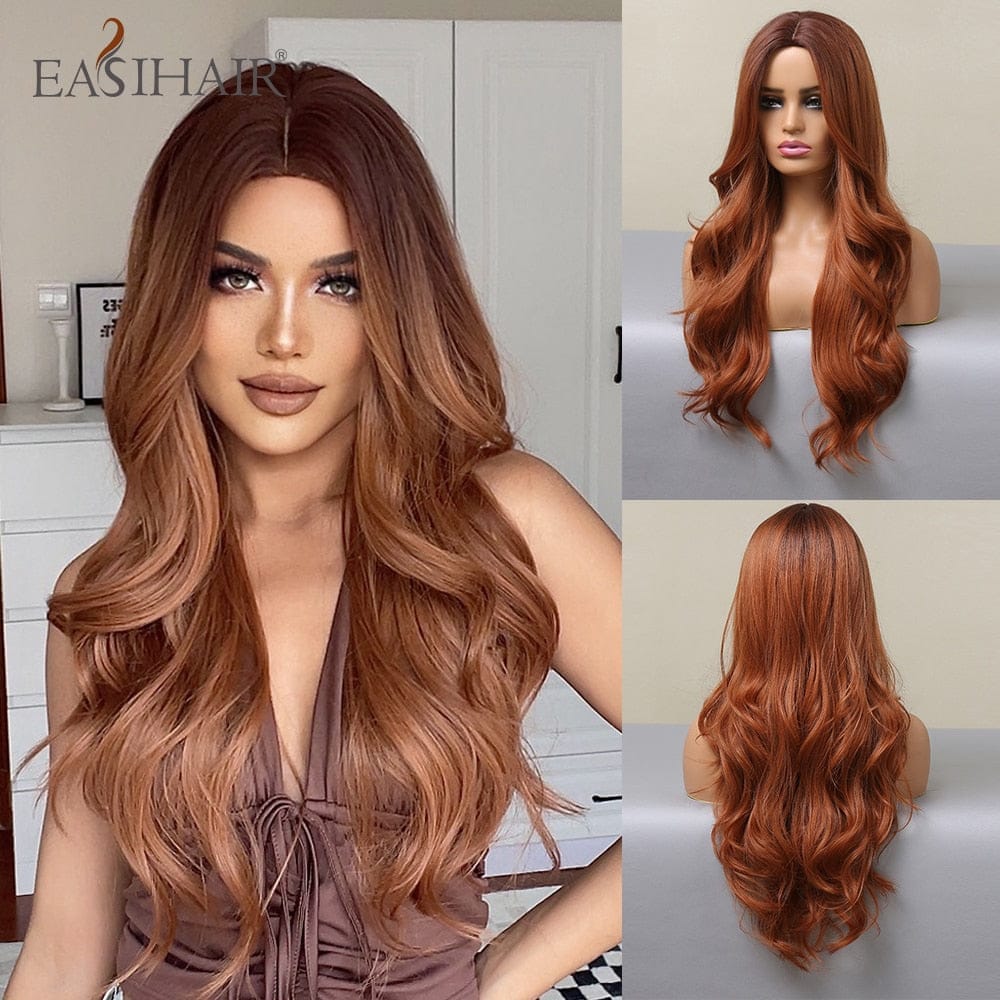 Ombre Synthetic Wigs for Women Wavy Cosplay Wigs Heat Resistant BENNYS 