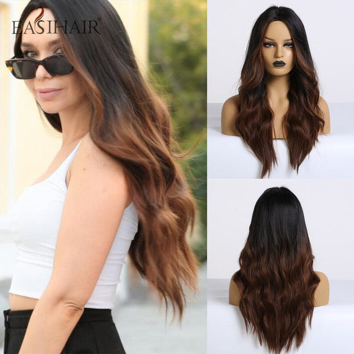 Ombre Synthetic Wigs for Women Wavy Cosplay Wigs Heat Resistant BENNYS 