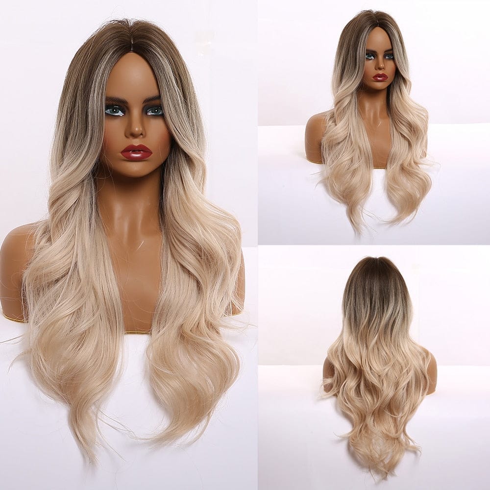 Ombre Synthetic Wigs for Women Wavy Cosplay Wigs Heat Resistant BENNYS 