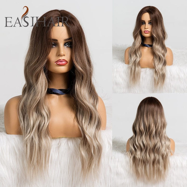 Ombre Synthetic Wigs for Women Wavy Cosplay Wigs Heat Resistant BENNYS 