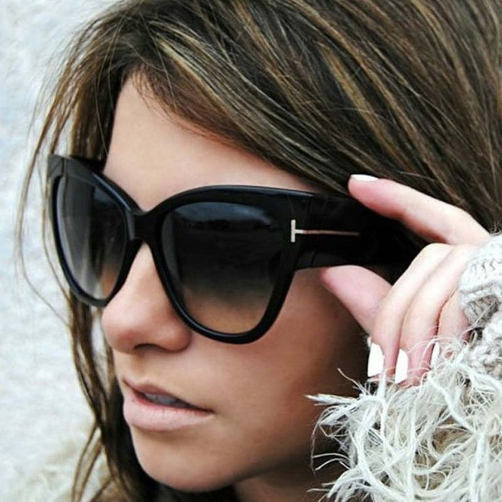 Oversized Sunglasses Woman Big Frame Cat Eye Gradient Lens Sun Glasses BENNYS 