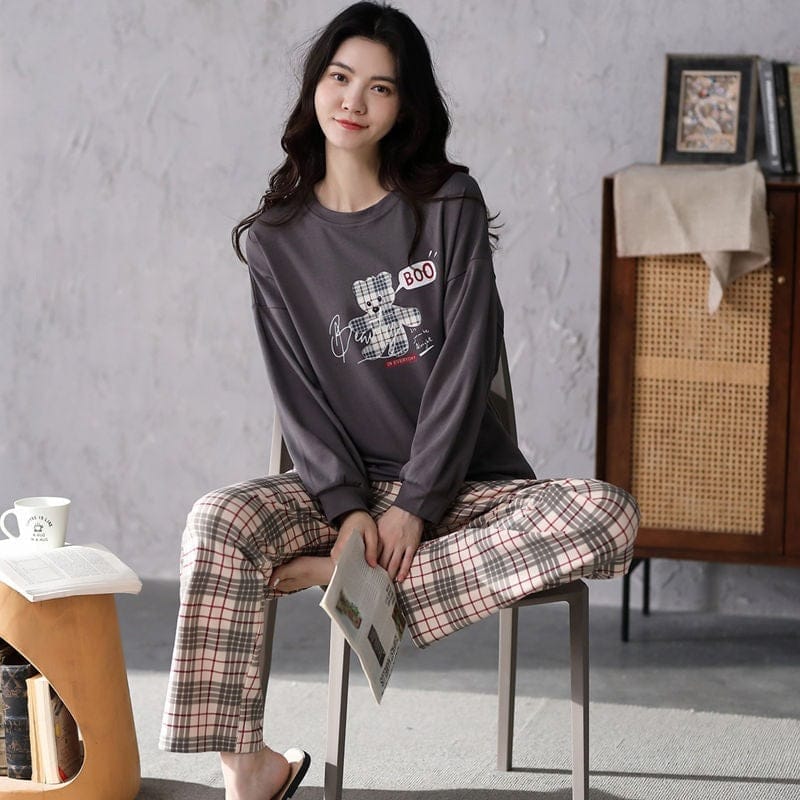 Blue Plaid Women's Pajamas Set Two Piece Sleepwear Long Sleeve Top and Pant  Loungewear Printed : : Clothing, Shoes & Accessories