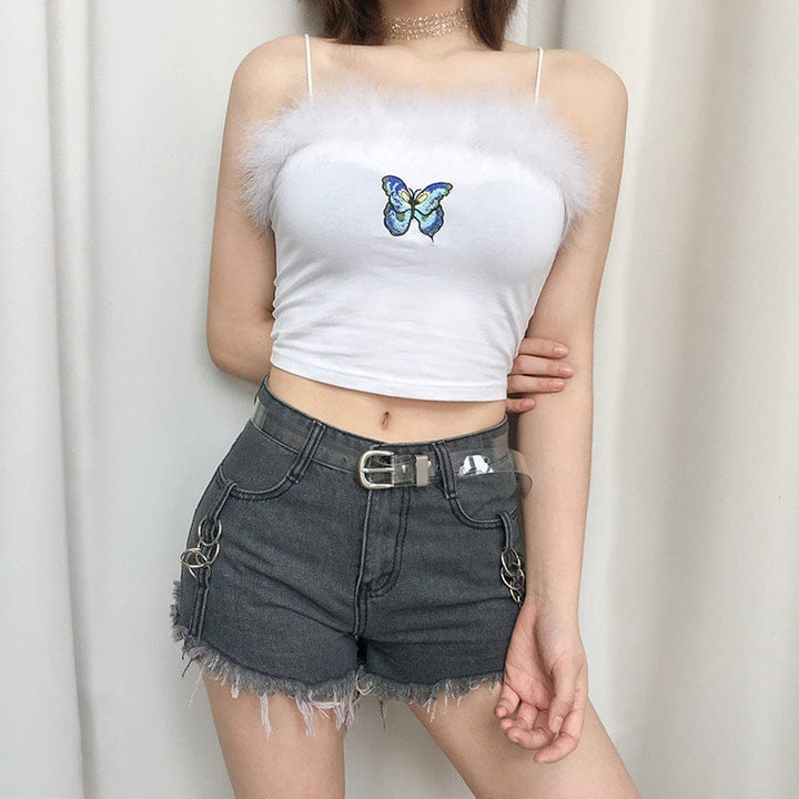 Patchwork Cute Crop Top For Women BENNYS 