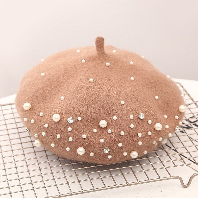 Pearl Beret Hat for Women  Winter Retro French Vintage Cap BENNYS 