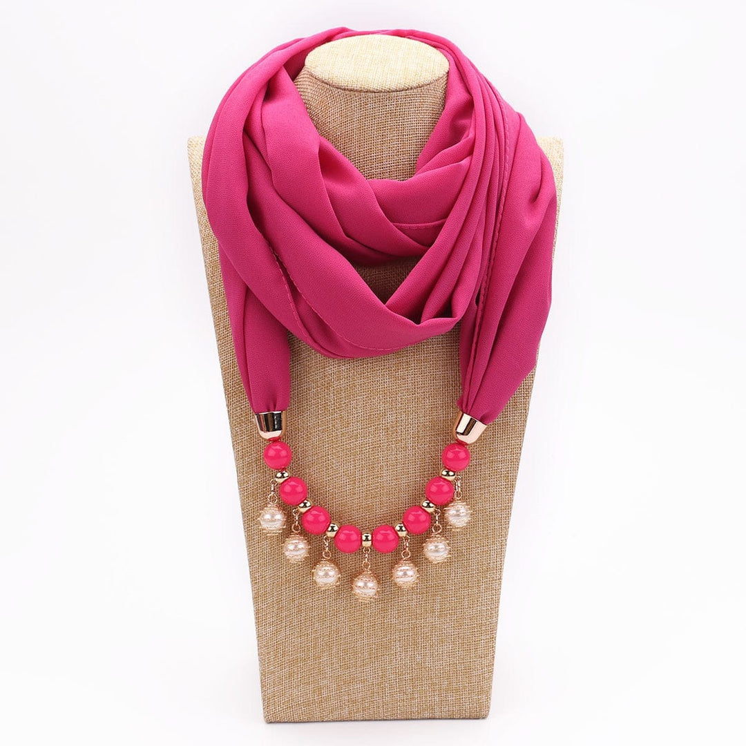 Pearl Chiffon Necklace Scarf Bib Sunscreen Women BENNYS 