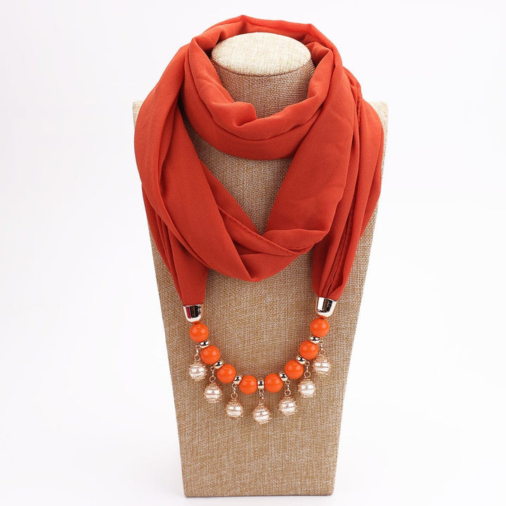 Pearl Chiffon Necklace Scarf Bib Sunscreen Women BENNYS 