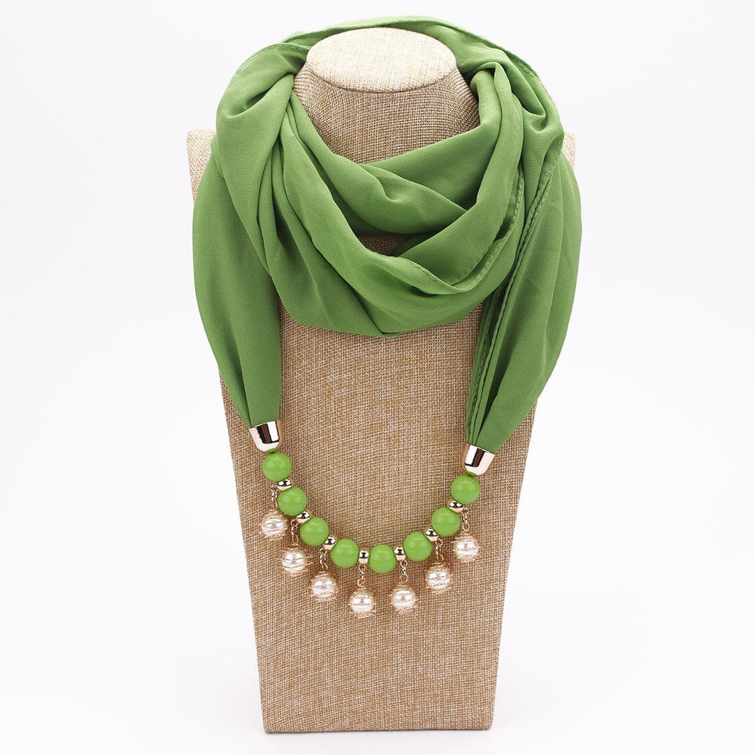 Pearl Chiffon Necklace Scarf Bib Sunscreen Women BENNYS 