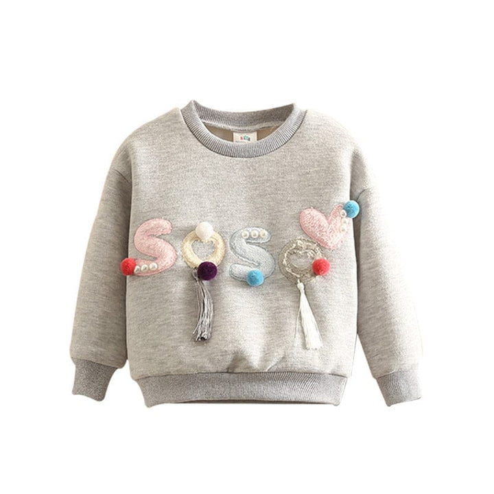 Pearl Hoodies Kids Baby Girls Plus Velet Winter Sweatshirt BENNYS 