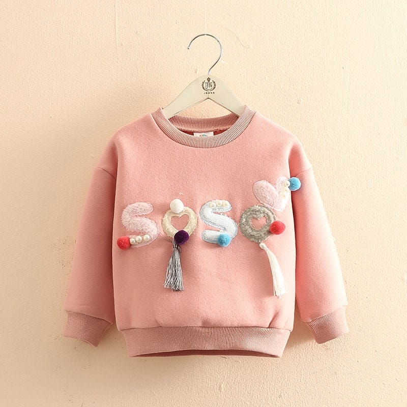 Pearl Hoodies Kids Baby Girls Plus Velet Winter Sweatshirt BENNYS 