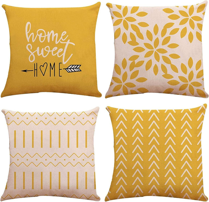 Pillow Covers 18X18, Sofa Throw Pillow Covers 18X18 Inch 45X45 Cm (Set of 4) BENNYS 