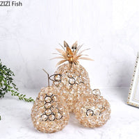 Pineapple Crystal Ornaments Gold Silver Fruit Modern Home Decoration BENNYS 