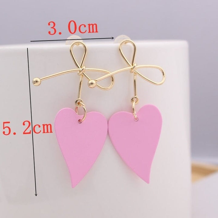 Pink Color Flower Drop Summer Earrings for Women BENNYS 