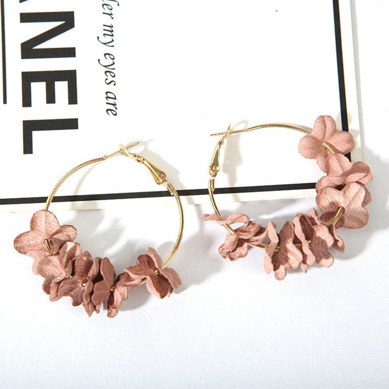 Pink Color Flower Drop Summer Earrings for Women BENNYS 