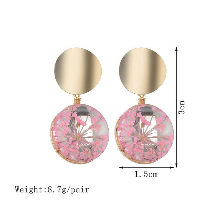 Pink Color Flower Drop Summer Earrings for Women BENNYS 