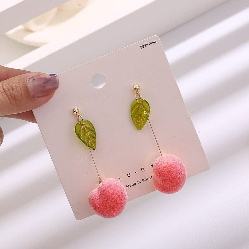 Pink Color Flower Drop Summer Earrings for Women BENNYS 