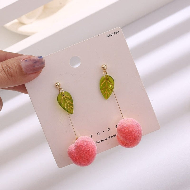 Pink Color Flower Drop Summer Earrings for Women BENNYS 