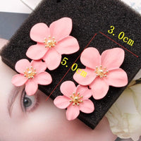 Pink Color Flower Drop Summer Earrings for Women BENNYS 