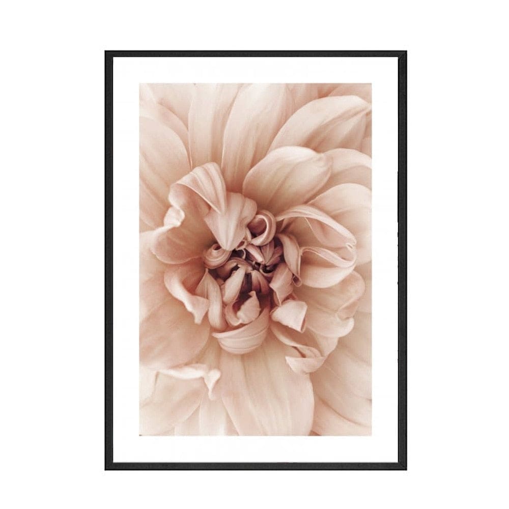 Pink Style Flower Poster Green Leaves Canvas Art Print BENNYS 