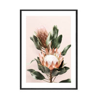 Pink Style Flower Poster Green Leaves Canvas Art Print BENNYS 