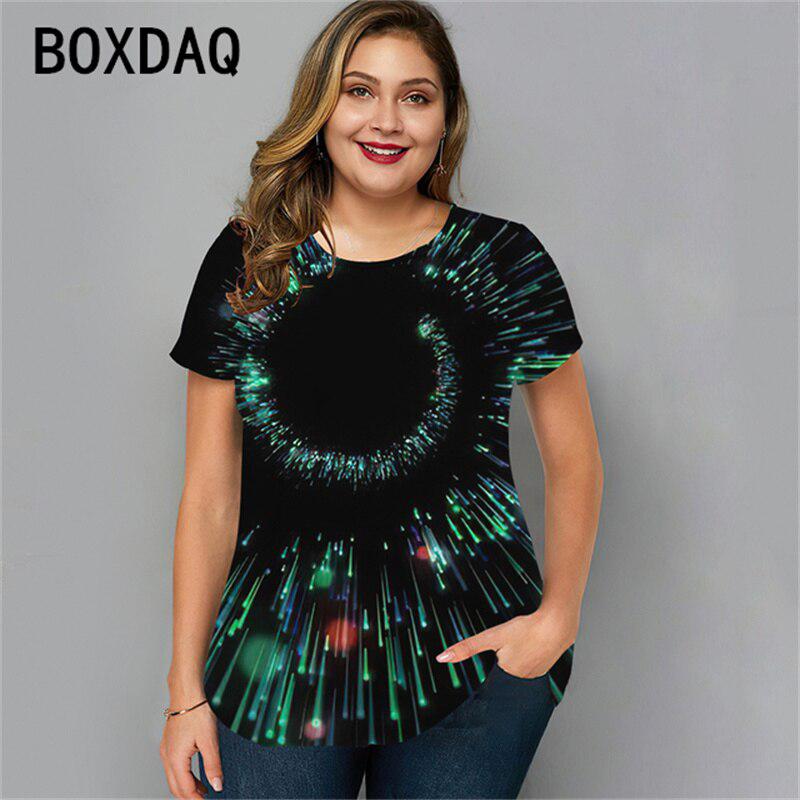 Plus Size 3D Colorful Gradient Graphic Summer T-shirt BENNYS 