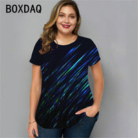 Plus Size 3D Colorful Gradient Graphic Summer T-shirt BENNYS 