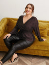 Plus Size 4XL Sequin Peplum Blouses For Women BENNYS 