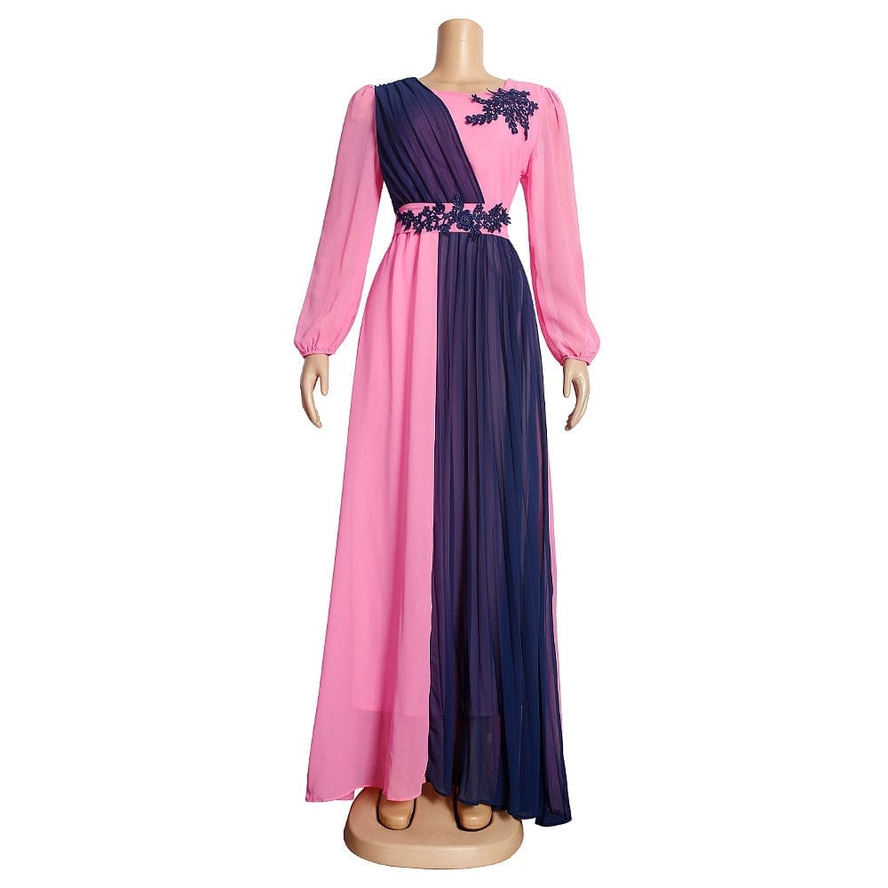 Fashion (Apricot)Summer Black Print Maxi Dress Plus Size S-4XL Flower Long  Sleeve Women Chiffon Long Dress Vestidos DOU @ Best Price Online