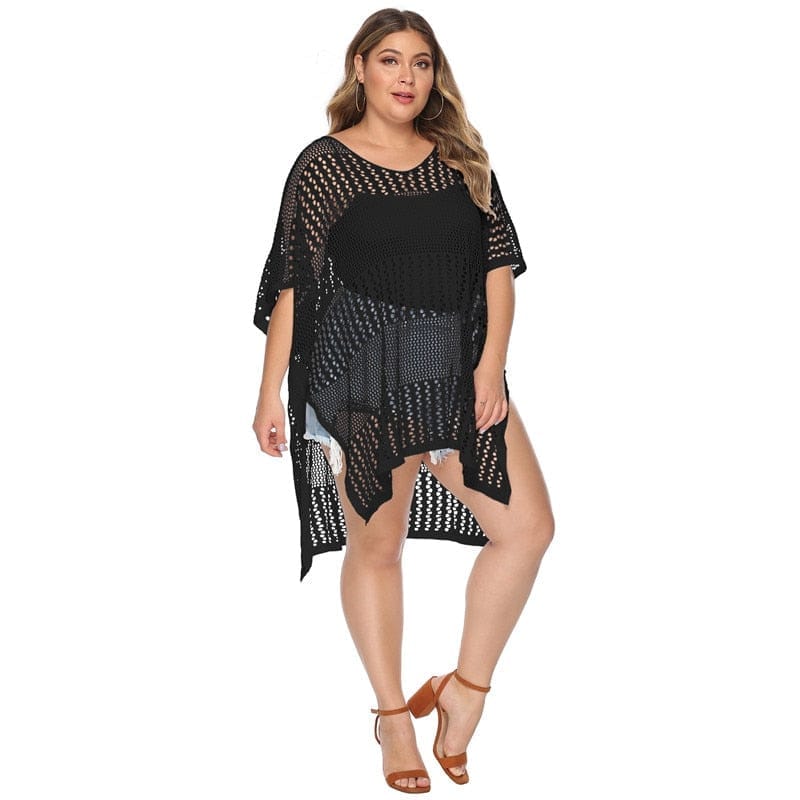 Plus Size Beach Cover Up Crochet Dress for Women BENNYS 