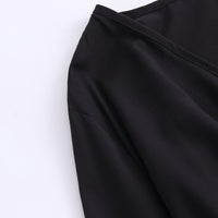 Plus Size Black Blouses Women's Flare Sleeve Peplum Tops BENNYS 