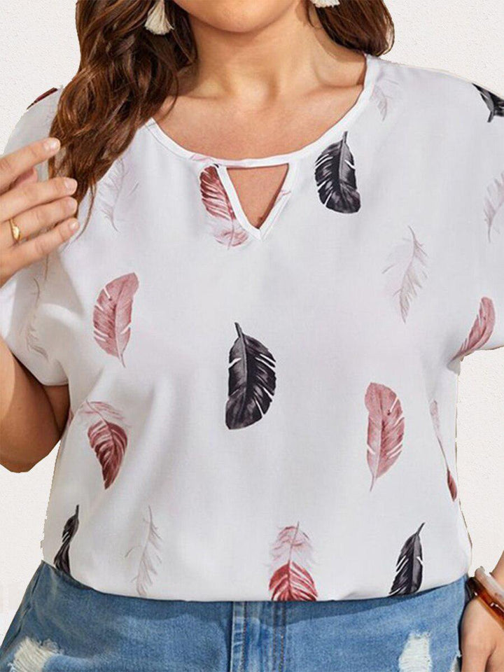 Plus Size Blouses Strawberry Print Batwing Sleeve Blouse For Women BENNYS 