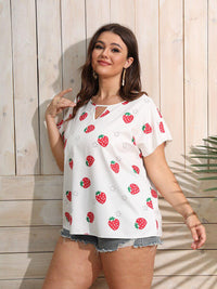 Plus Size Blouses Strawberry Print Batwing Sleeve Blouse For Women BENNYS 