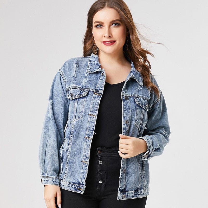 Plus oversized clearance denim jacket