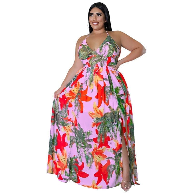 Plus Size Dresses Women Printed Maxi Summer Holiday Dress – Bennys