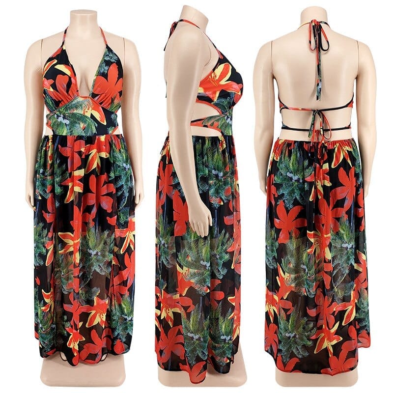 Plus Size Dresses Women Printed Maxi Summer Holiday Dress BENNYS 