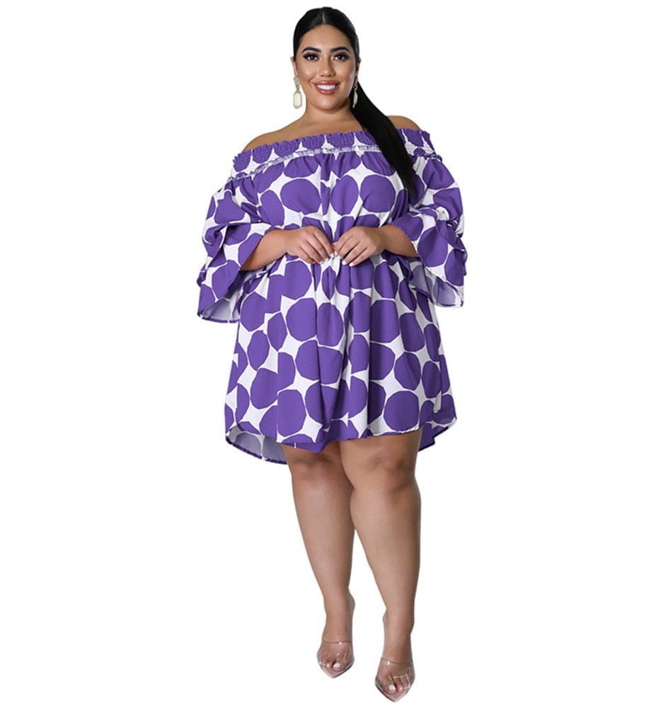 Plus size clearance purple dresses cheap