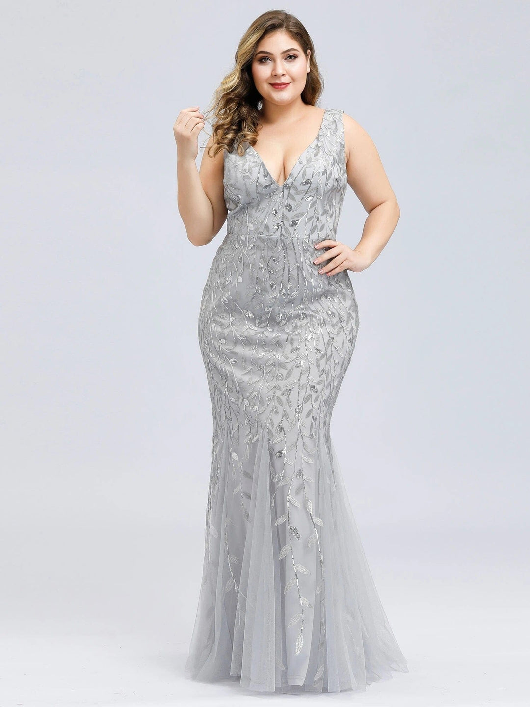 Plus Size Evening Sequin Sleeveless Party Dress BENNYS 