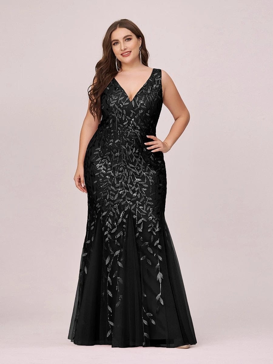 Plus Size Evening Sequin Sleeveless Party Dress BENNYS 