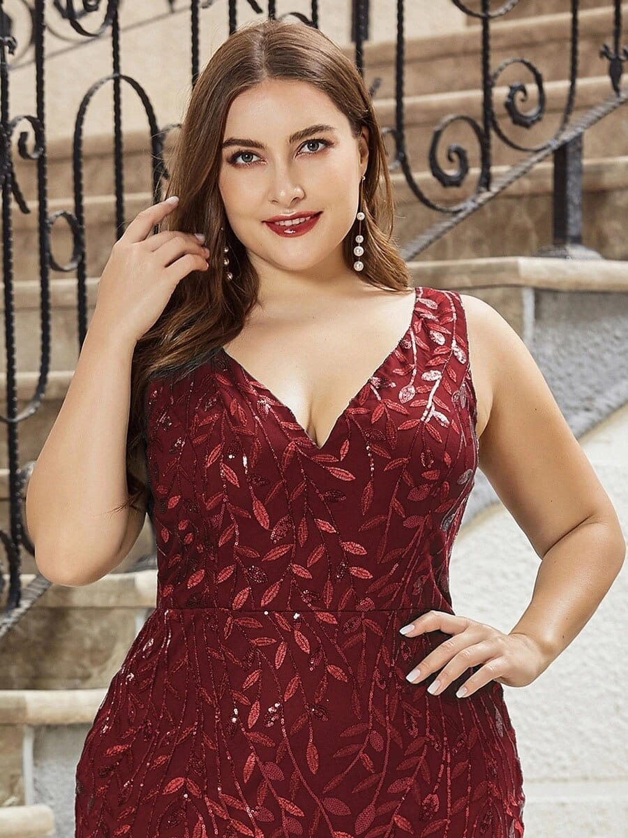 Plus Size Evening Sequin Sleeveless Party Dress BENNYS 