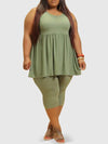 Plus Size Fashion Summer Outfits Crew Neck Tank Top and Shorts BENNYS 