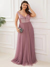 PlSize Luxury Women's Dresses Long A-LINE V-Neck Sleeveles Dress BENNYS 