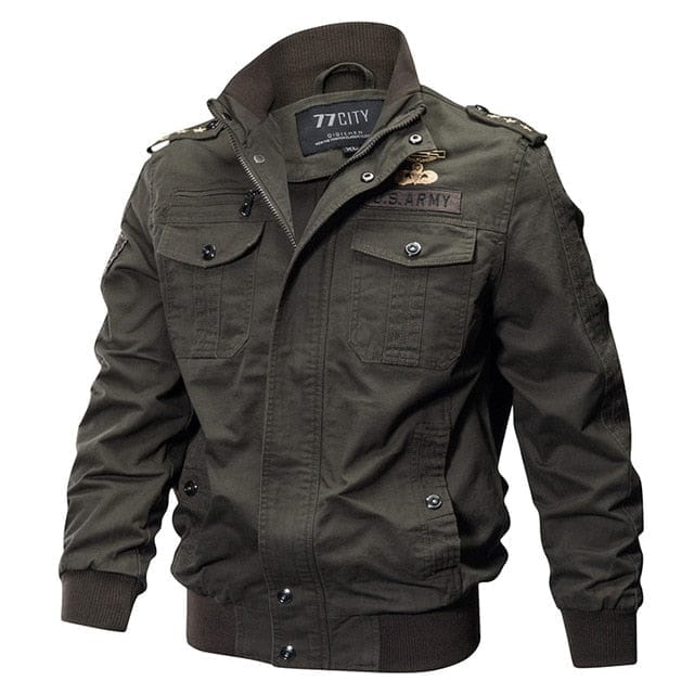 Plus Size Military Jacket Men Spring & Fall Cotton Jacket Male 6XL