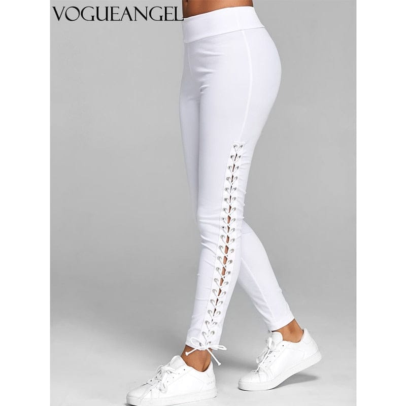 Plus Size S-3XL Lace Up Skinny Leggings Women's Streetwear BENNYS 