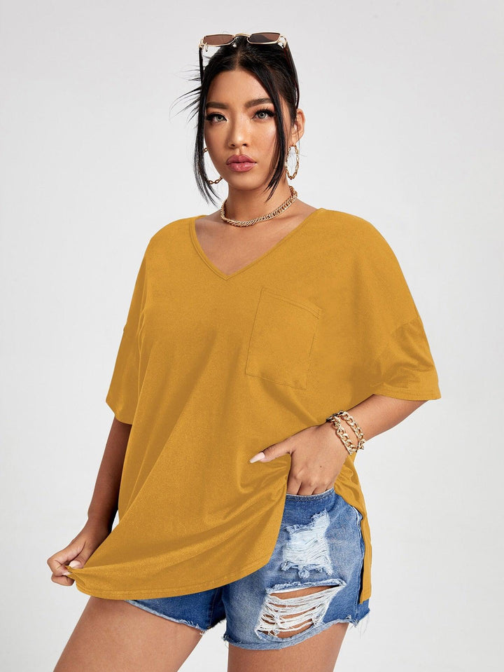 Plus Size T Shirt Fashion Women Half Sleeve V Neck Tops BENNYS 