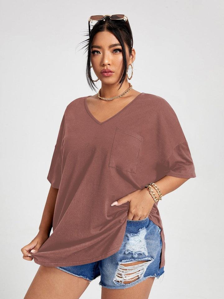 Plus Size T Shirt Fashion Women Half Sleeve V Neck Tops BENNYS 